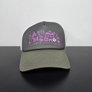 Columbia Hat Cap Womens‎ SnapBack Grey Logo Mesh Hiking Camp Fishing Outdoors